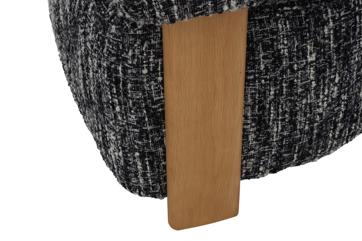 SESSEL Nature, Natur Massiveiche + schwarz-weißer Stoff - Multicolor, Holz (92/79/80cm) - WOODEK