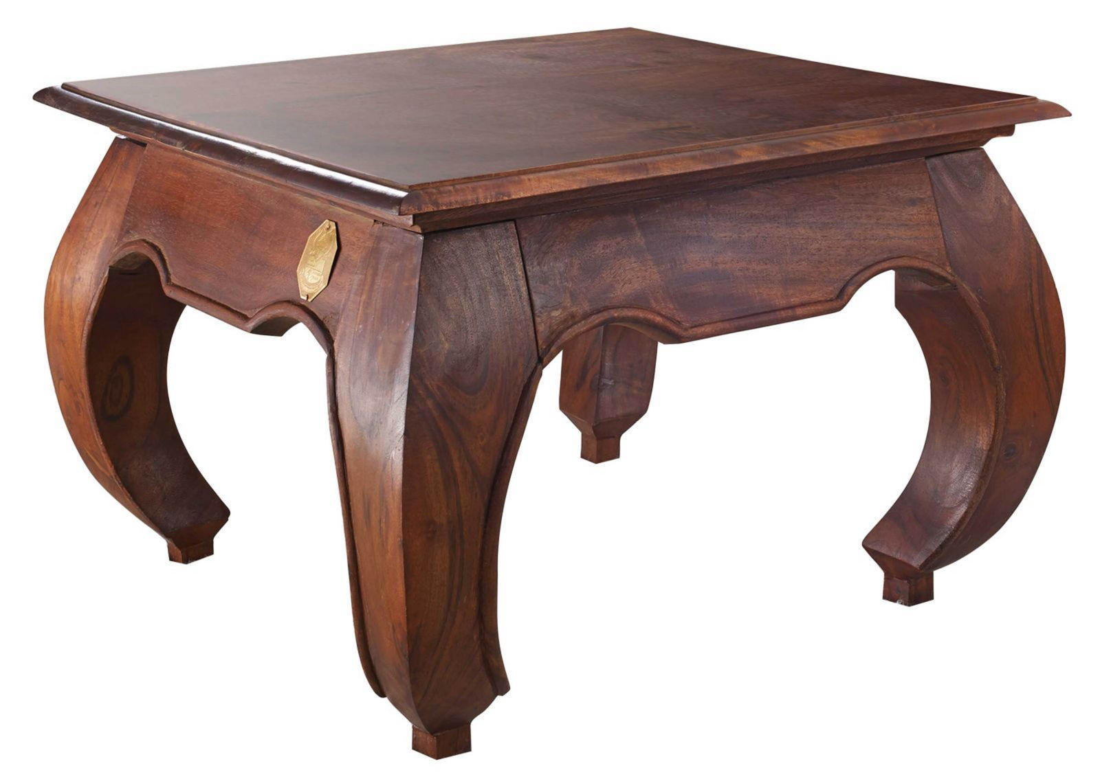 COUCHTISCH Akazie 60x60x40 nougat lackiert OPIUM #612 - Dunkelbraun, Holz (60/60/41cm) - Massivmoebel24