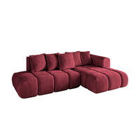 ECKSOFA Ottomane Rechts CLOUD-L-v1 289x180x40 Bordeaux Velours - Bordeaux, Holzwerkstoff/Kunststoff (289/180cm) - ALTDECOR