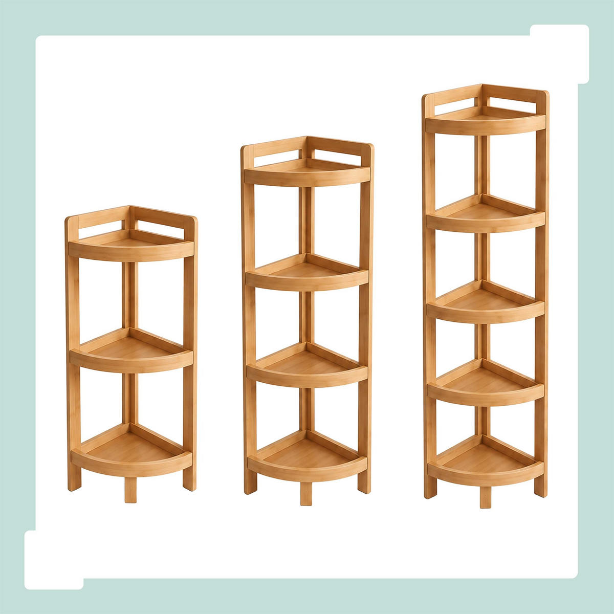 ECKREGAL Natur Bambus 5 Ablagen 116x23x23 cm - Hellbraun, Holz/Holzwerkstoff (23/116/23cm) - Relaxdays