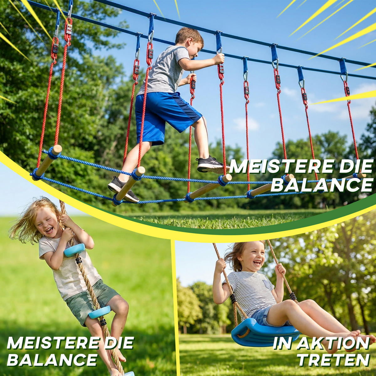 NINJA-WARRIOR Holz Metall Mehrfarbig - Multicolor, Holz (5/2400cm) - AIYAPLAY