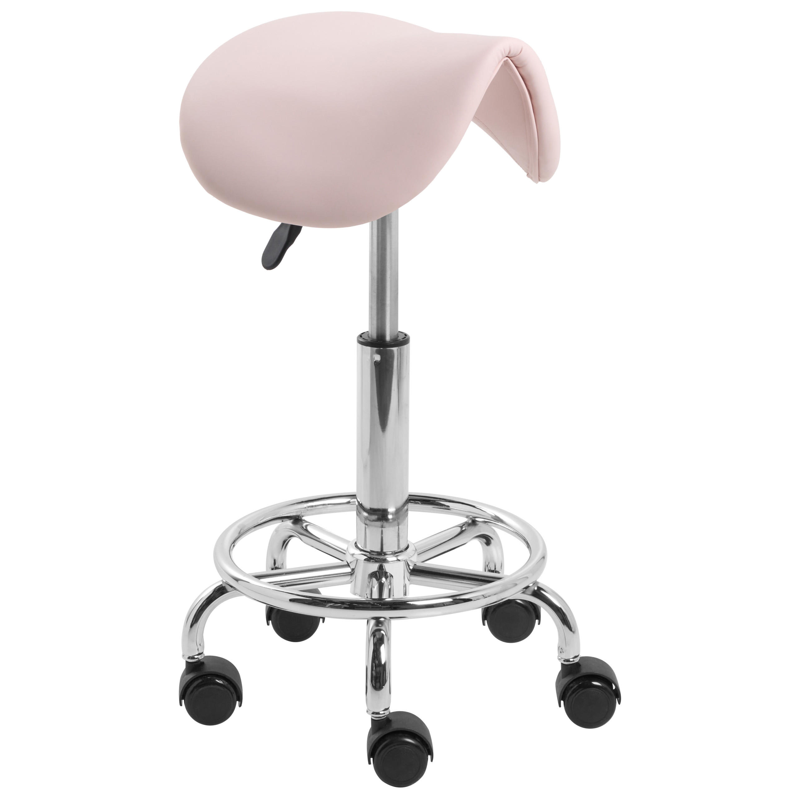 DREHHOCKER Kunstleder Pastellrosa Dumont - Pink, Kunststoff (38/53/38cm) - Beliani