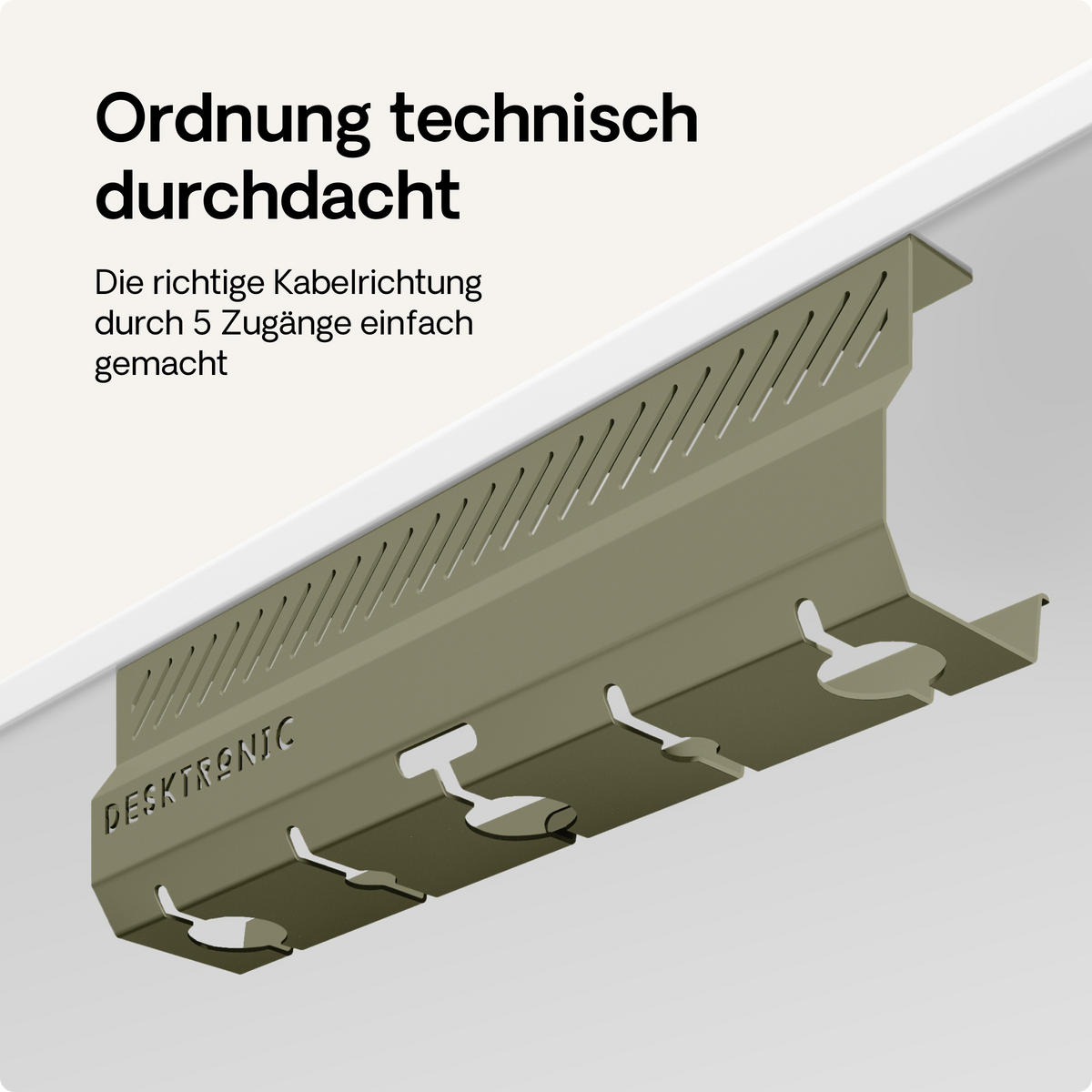 KABELKANAL Schreibtisch Grün, 2x43cm, Hochwertiger Stahl - Grün, Metall (43/12/10cm) - Desktronic