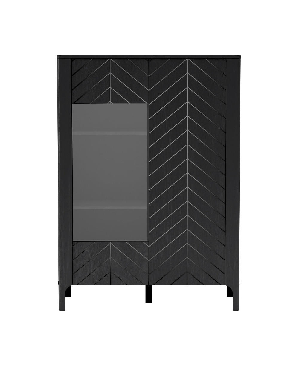 VITRINE Malumi MM-3 Schwarz Paintflow - Schwarz, Holzwerkstoff (103/145/40.5cm)