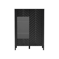 VITRINE Malumi MM-3 Schwarz Paintflow - Schwarz, Holzwerkstoff (103/145/40.5cm)
