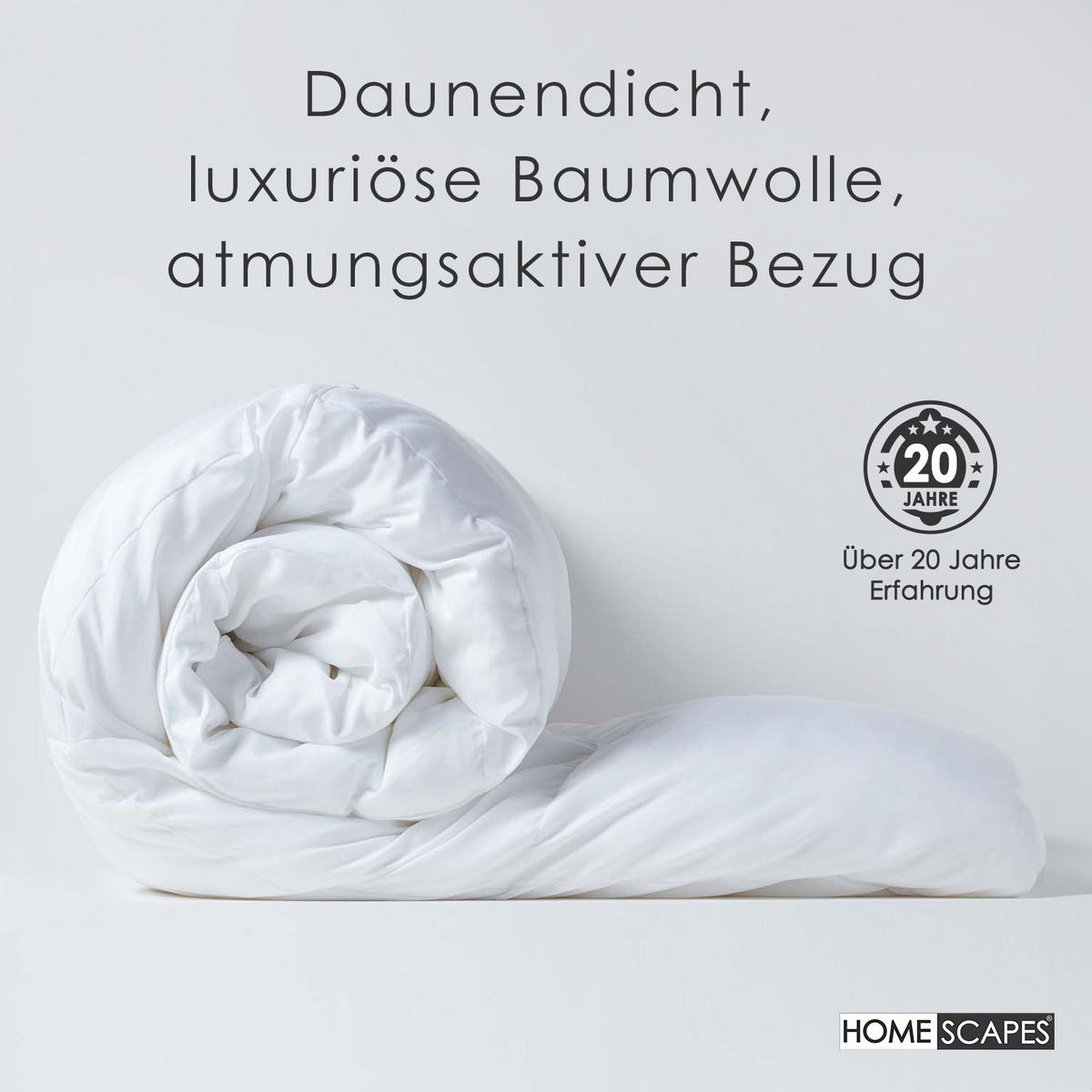 BETTDECKE 200/200 cm, Gänse-Federn & Daunen - Weiß, Textil (200/200cm) - Homescapes