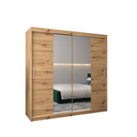 SCHWEBETÜRENSCHRANK 200/200/62 2-türig - Silberfarben/Eiche Artisan, Holz/Kunststoff (200/200/62cm) - MÖBEL KRYSPOL