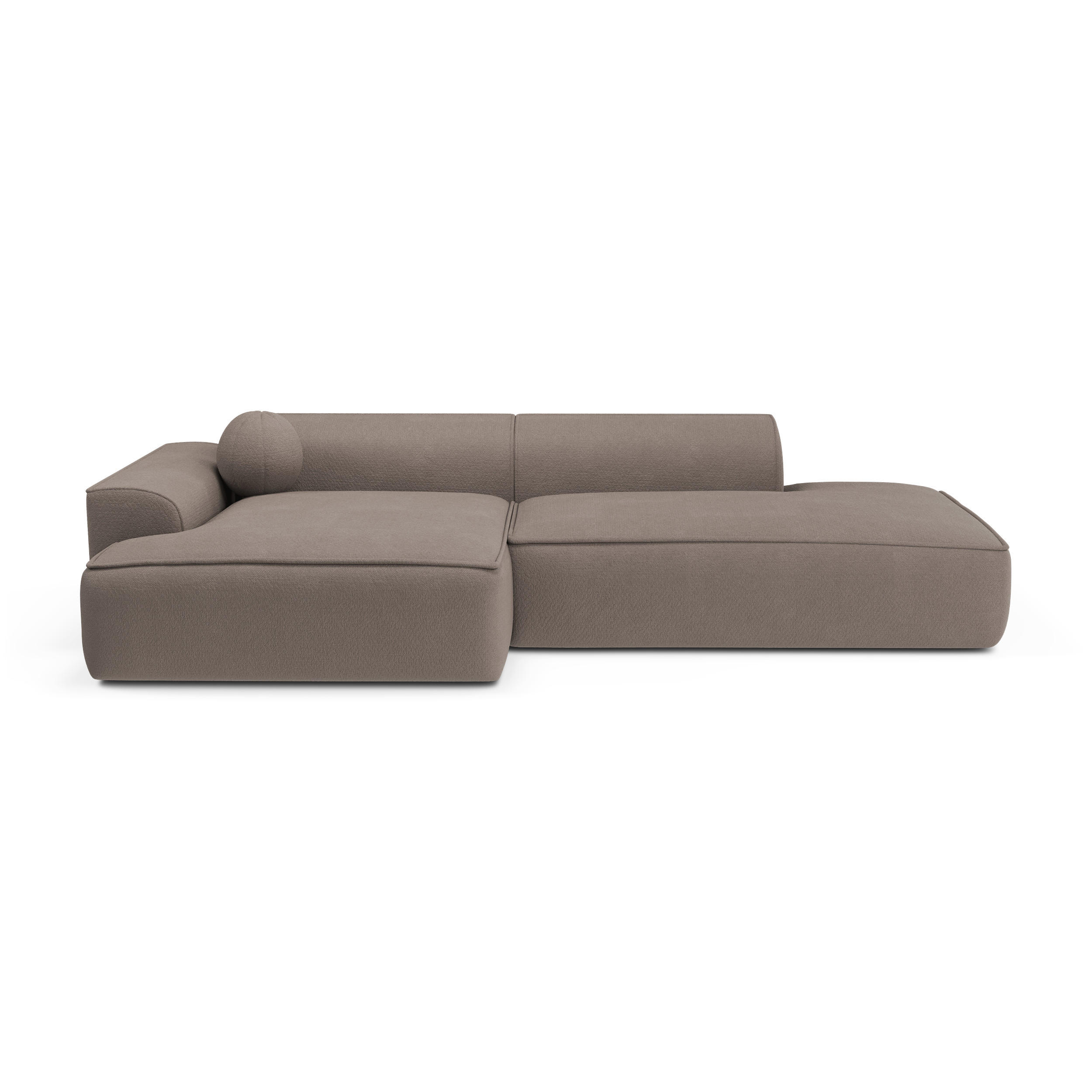 ECKSOFA LINKS Rastergewebe Taupe 300cm - Taupe, Textil (155/300cm) - Sia Home