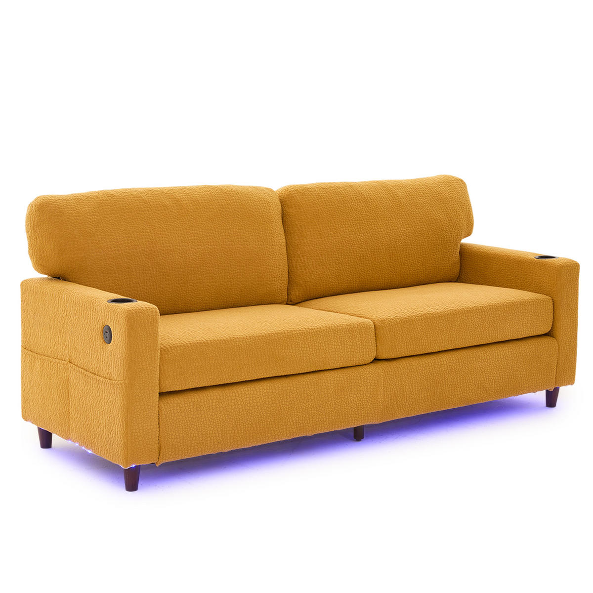 SOFA 2-Sitzer 203/77,5/86 cm Senfgelb - Gelb, Textil (77.5/86/203cm)