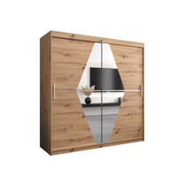 SCHWEBETÜRENSCHRANK 200/200/62 2-türig - Silberfarben/Eiche Artisan, Holz/Kunststoff (200/200/62cm) - MÖBEL KRYSPOL