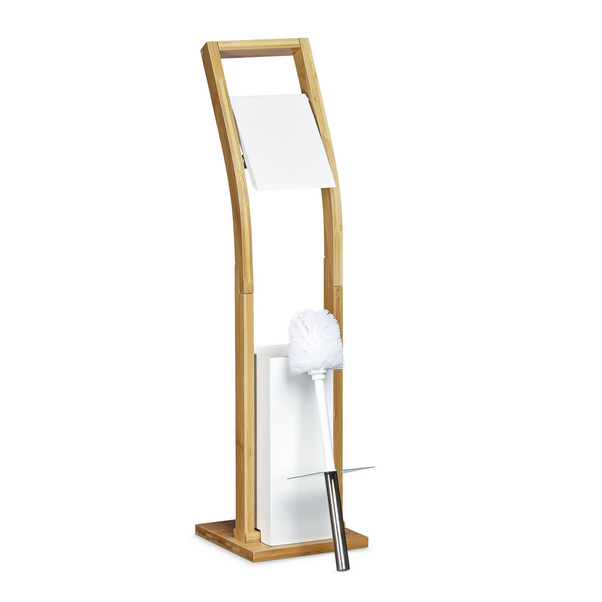 WC Garnitur - Multicolor, Holz/Metall (19/75/19cm) - Relaxdays
