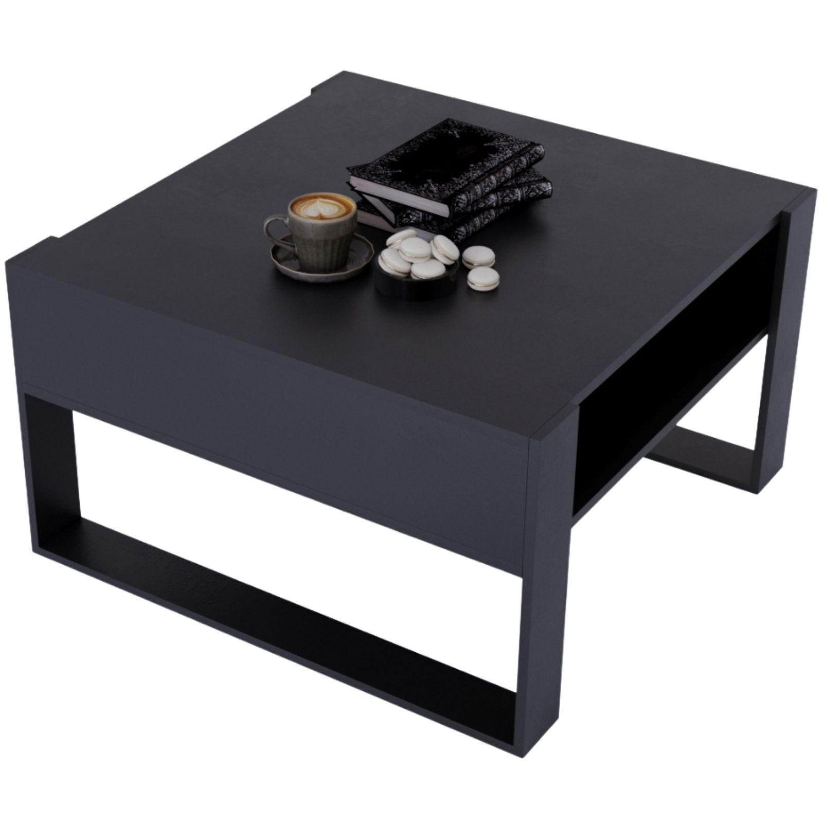 COUCHTISCH Holzwerkstoff rechteckig stabil Schwarz 45/71.5/68cm - Schwarz, Holzwerkstoff (71.5/68/45cm) - CraftPAK