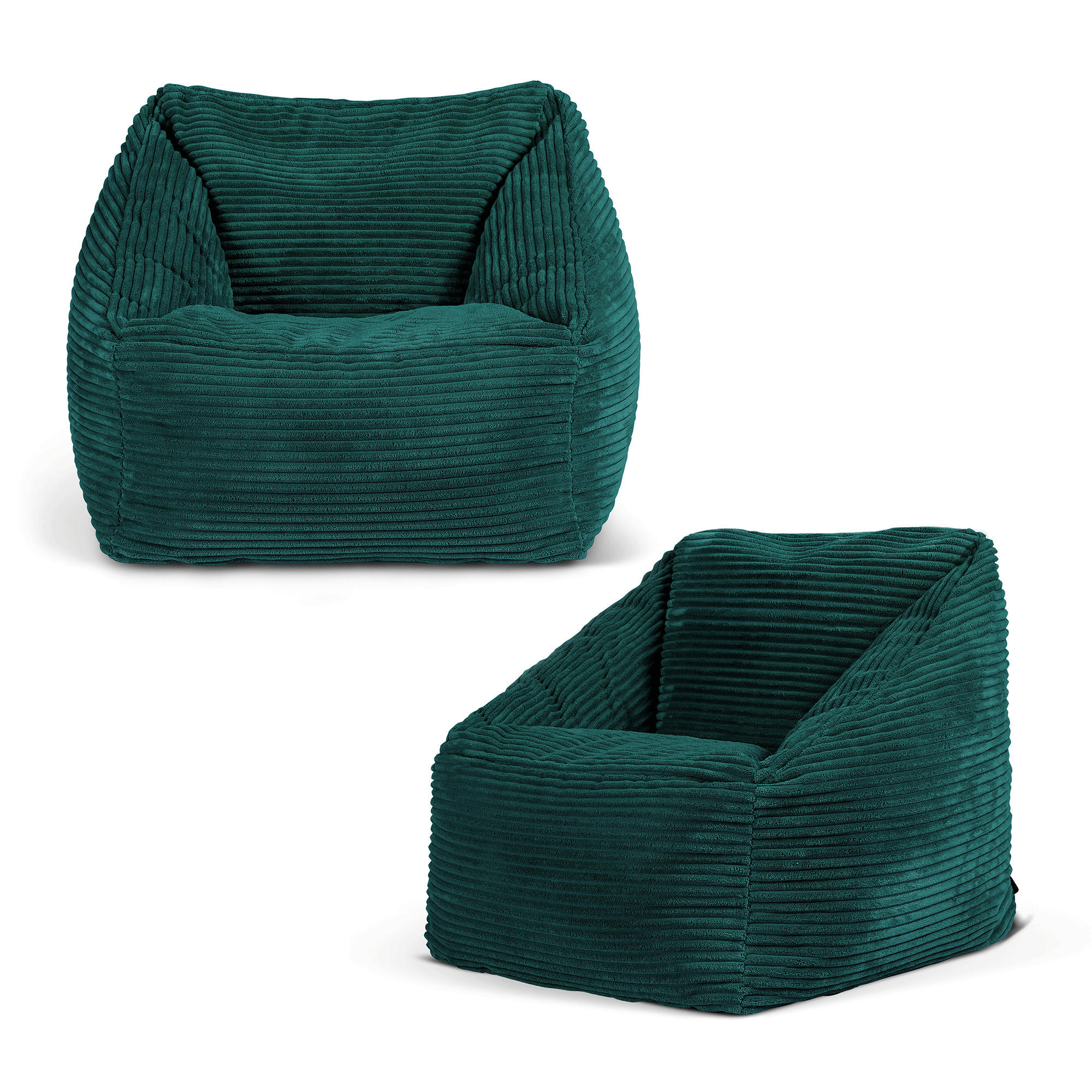 SITZSACK Flauschig für Kinder 2-tlg. - Dunkelgrün/Grün, Textil (55/44/55cm) - icon