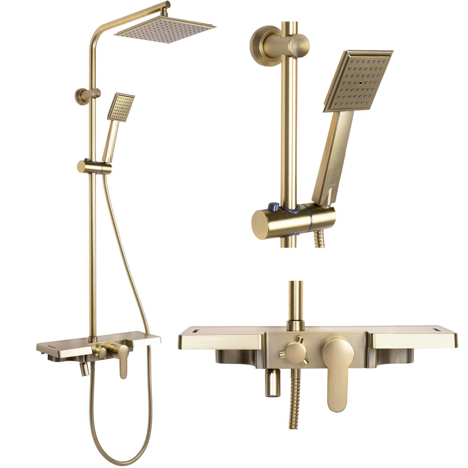 REA Duschgarnitur Gold 40x105x45 cm