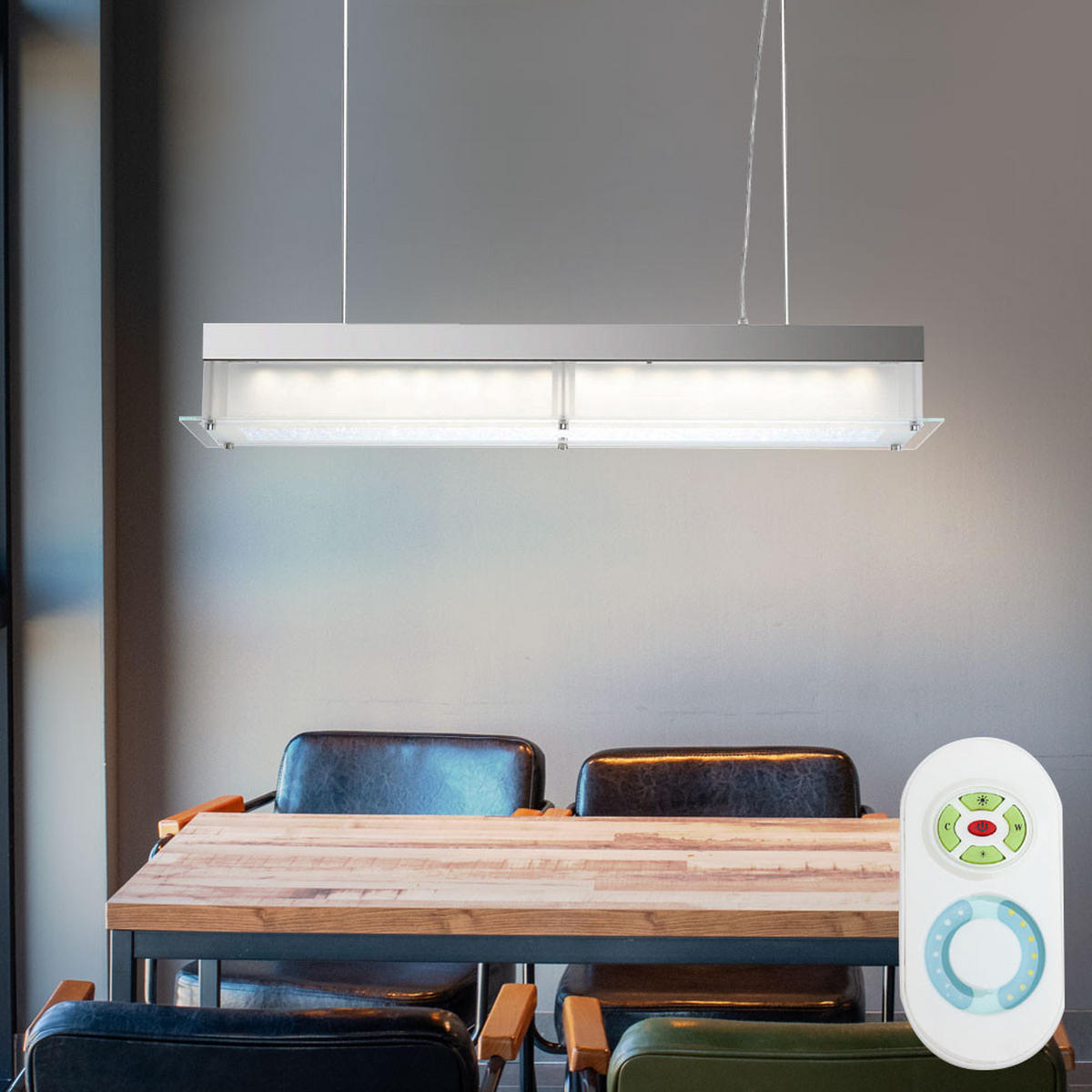 LED HÄNGELEUCHTE Chrom Silber SOKRATES - Silberfarben, Glas (80/20/93cm) - Globo Lighting