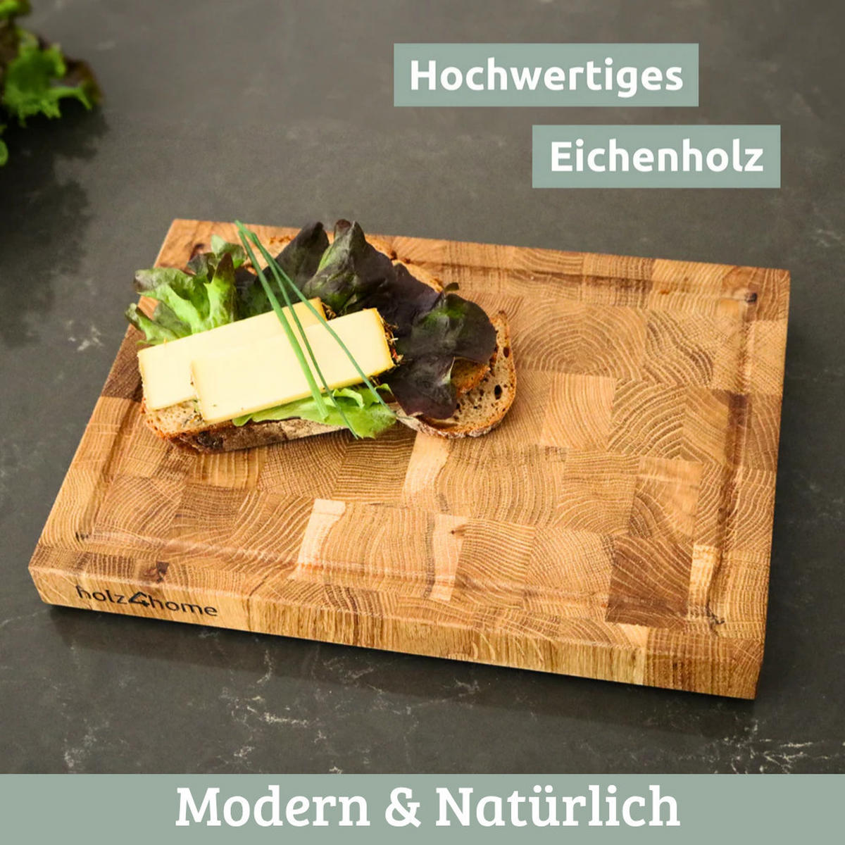 SCHNEIDEBRETT Holz groß MILA klingenschonend 35x25x2,5 cm - Braun, Holz (35/25cm) - DELUKE