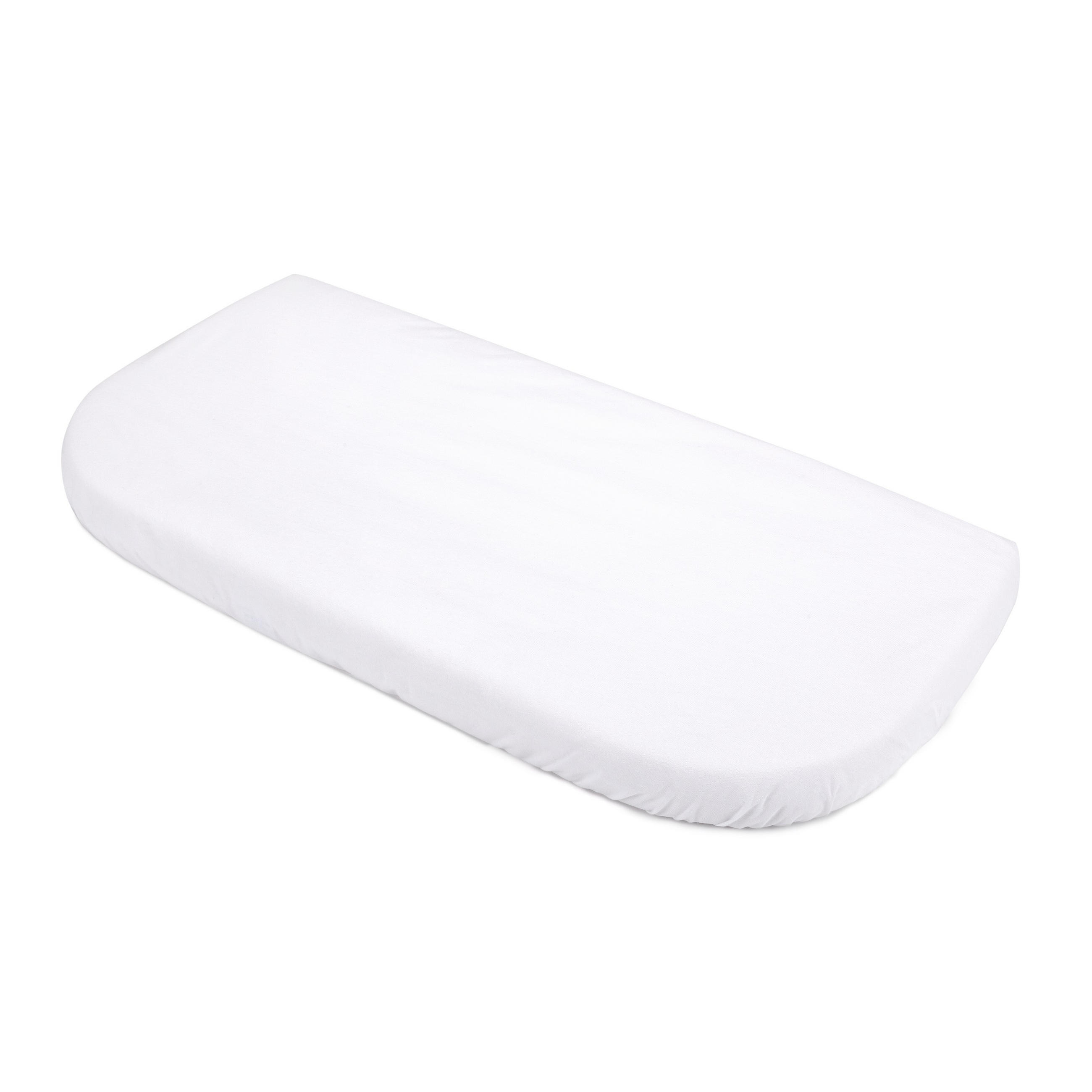 CEARȘAF cu elastic pentru bebe pătuț atașabil 7in1 - alb, material textil (37/73cm) - waldin