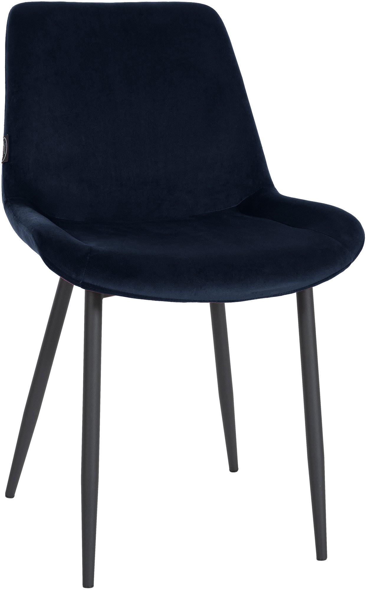 STUHL Samt blau - Blau/Schwarz, Textil/Metall (51/80/60cm) - CLP
