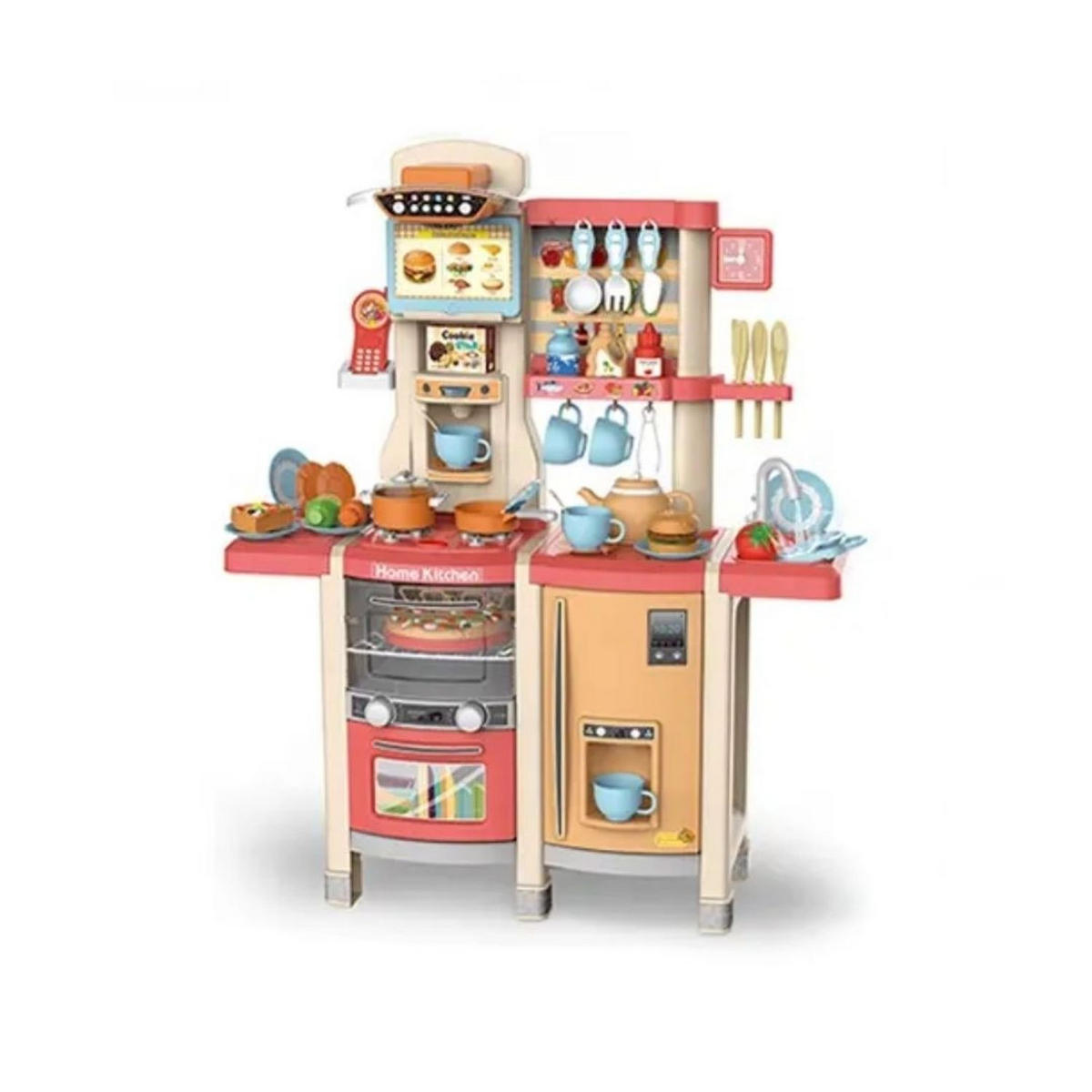 KINDERKÜCHE SUSI mit 65-tlg. Zubehör, Farbe Rot - Rot, Kunststoff (30/80cm) - Coemo