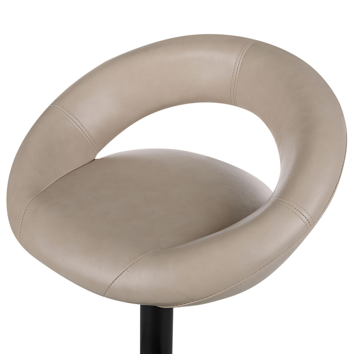 BARHOCKER 2er-Set Kunstleder hellbeige/schwarz höhenverstellbar Peoria - Beige/Schwarz, Kunststoff (53/48cm) - Beliani