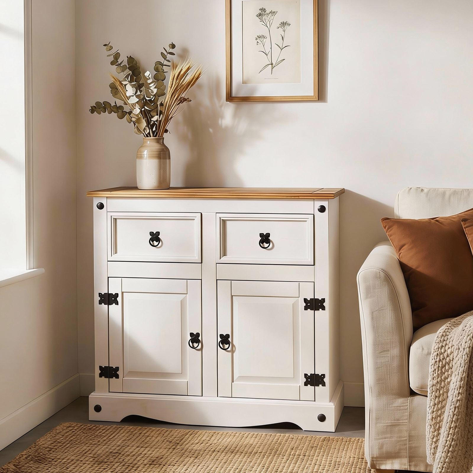 ANRICHTE CAMPO - Weiß/Braun, Holz (87/76/40cm) - CARO-Möbel