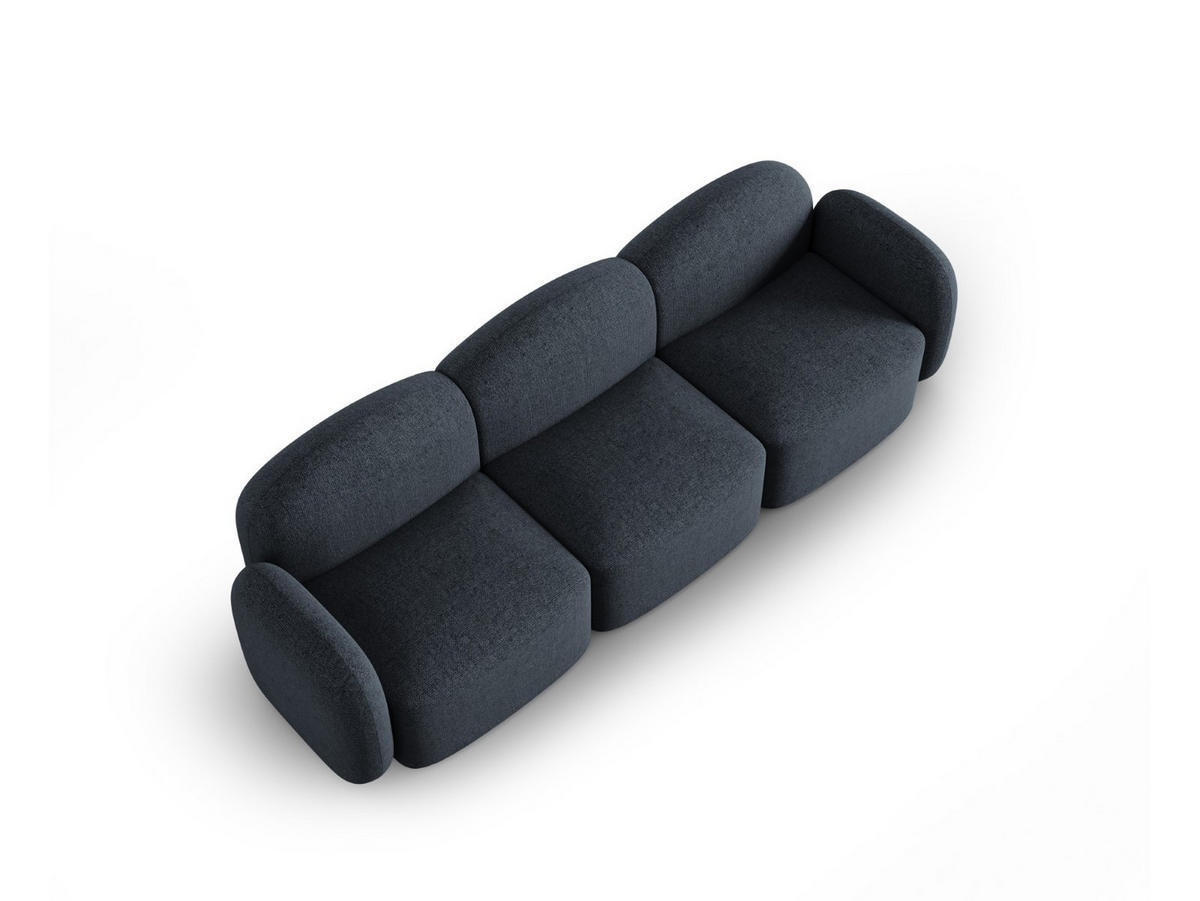 SOFA Blair aus Chenille-Stoff blau melange 3 Sitzplätze - Blau, Textil (87/80/272cm) - Micadoni