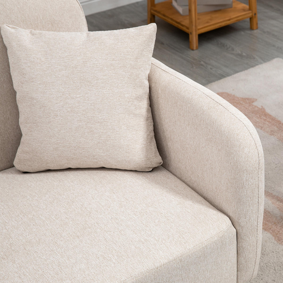 2-SITZER Sofa Creme 130.0/70.0/80.0 cm - Creme, Holz (70/80/130cm)