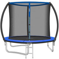 TRAMPOLIN Jumpy, inklusive Einstiegsleiter, schwarz/blau - Blau/Schwarz, Metall (260/250/260cm) - tectake