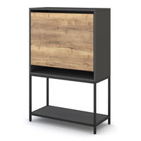 SEKRETÄR Cubas Premium Schwarz /76-76cm Anthrazit - Anthrazit/Schwarz, Holz/Metall (36/80/121.2cm) - ASSMANN
