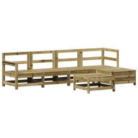 GARTEN-SOFAGARNITUR 6-teilig Kiefernholz Imprägniert - Braun, Holz - vidaXL