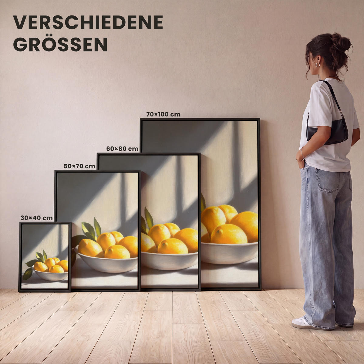 LEINWAND Bilder mit Rahmen - Zitronen - Stilleben - Gelb - 60x80 - Gelb, Textil (60/80cm) - MuchoWow