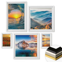 WANDBILDER 5er-Set - 50x50 cm & 20x30 cm & 40x60 cm Weißer Rahmen - Landschaften aus Bergen und Meeren im Westen - Weiß, Kunststoff (40/60cm) - ArtPrintCave