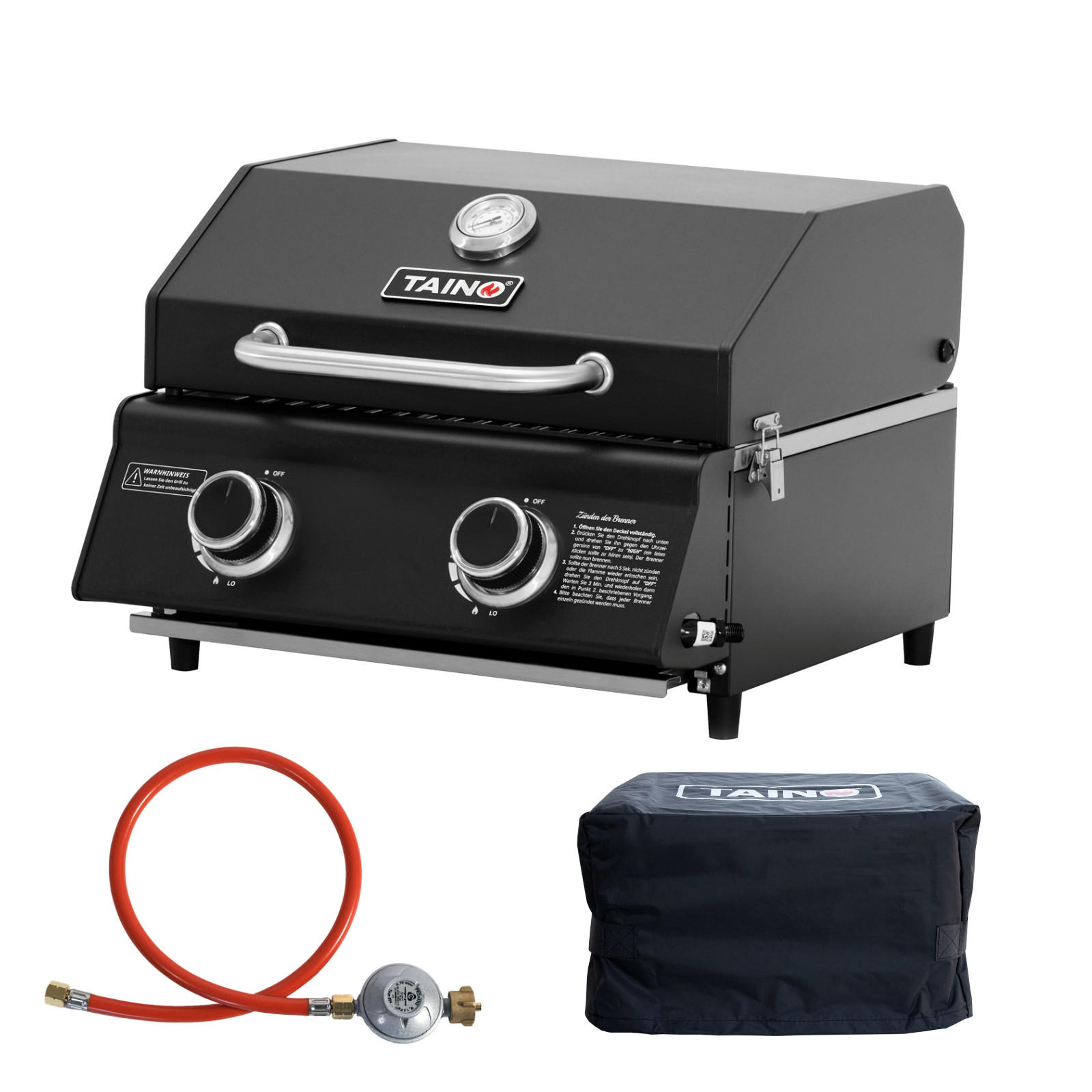 GASGRILL Set PLATINUM COMPACT DARK - Anthrazit/Schwarz, Metall (45/34/45cm) - TAINO