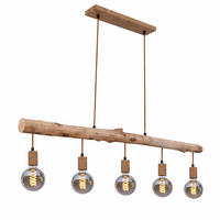 HÄNGELEUCHTE Holzoptik Braun Rostfarben - Braun, Holz (100/8.5/140cm)