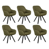 ESSZIMMERSTUHL Matera drehbar 6er-Set - Graubraun/Schwarz, Naturmaterialien/Textil (59/84/61cm) - Mr. Deko