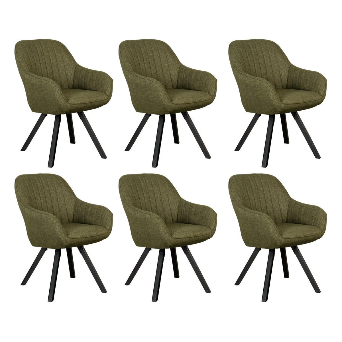 ESSZIMMERSTUHL Matera drehbar 6er-Set - Graubraun/Schwarz, Naturmaterialien/Textil (59/84/61cm) - Mr. Deko