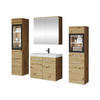 BADMÖBEL-SET Madrit II mit weißer LED Beleuchtung - Silberfarben/Eiche Artisan, Holzwerkstoff/Kunststoff (132/132/30cm) - MIRJAN24