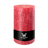 STUMPENKERZE Rustik Marble Style Rubin Rot 190 x Ø 100 mm, 1 Stück - Rot, Paraffin (10/19cm) - Wiedemann Kerzen