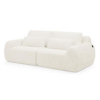 2-SITZER SOFA mit USB-Anschluss und Magazintasche Beige - Beige, Kunststoff (208/81/101cm) - Meubliv