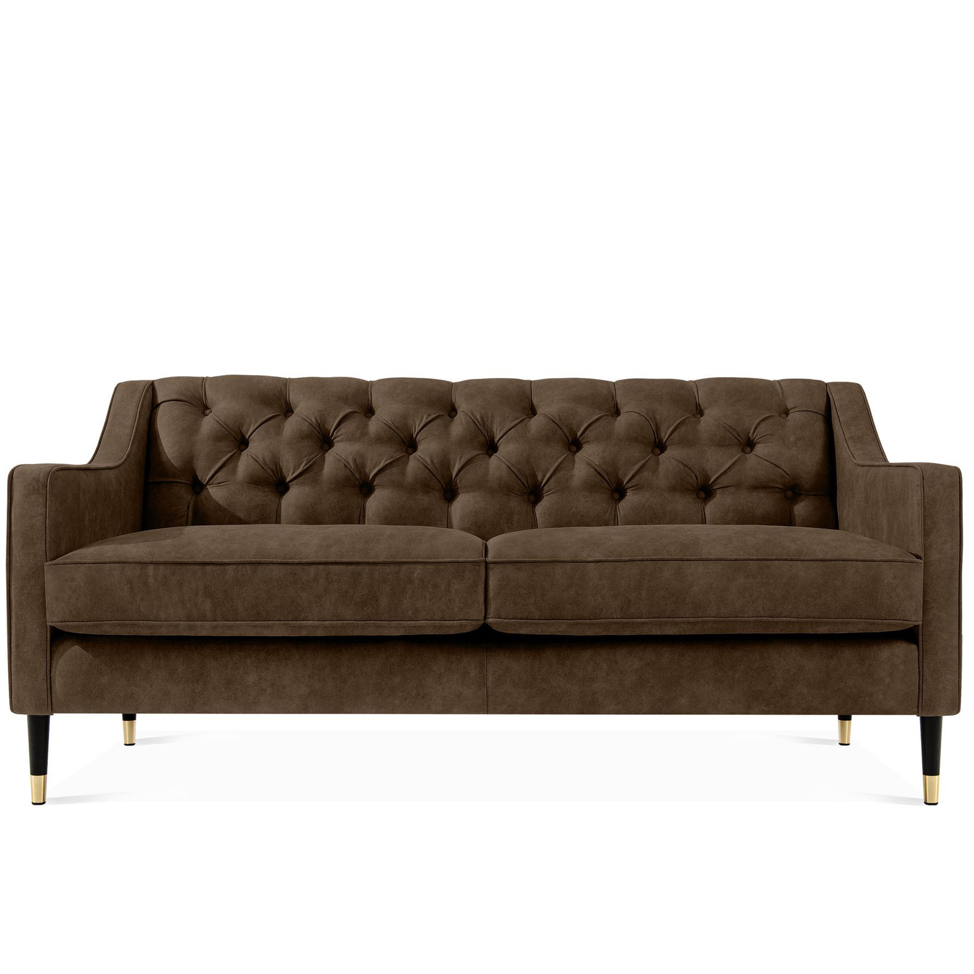 2-SITZER-SOFA NOMUS gesteppt, Dunkelbraun - Wengefarben/Dunkelbraun, Holzwerkstoff (170/78/80cm) - KONSIMO®