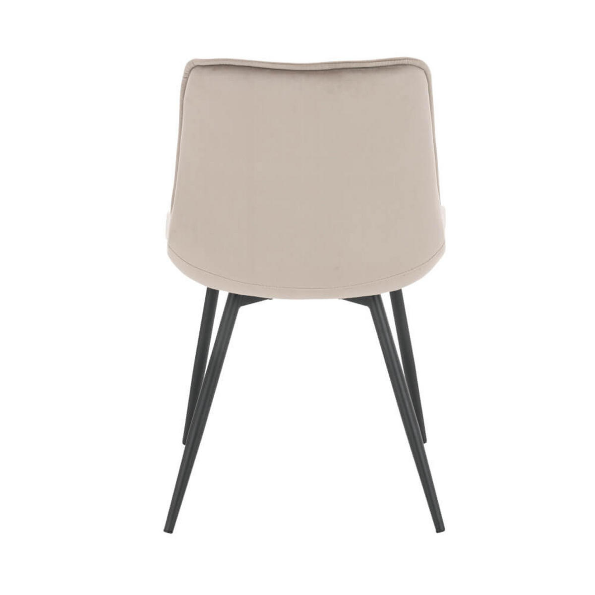 POLSTERSTUHL Esszimmer Samt IKALO – 4er Set Hellbraun - Hellbraun, Textil/Metall (61.5/79.8/50.5cm) - Home Deluxe