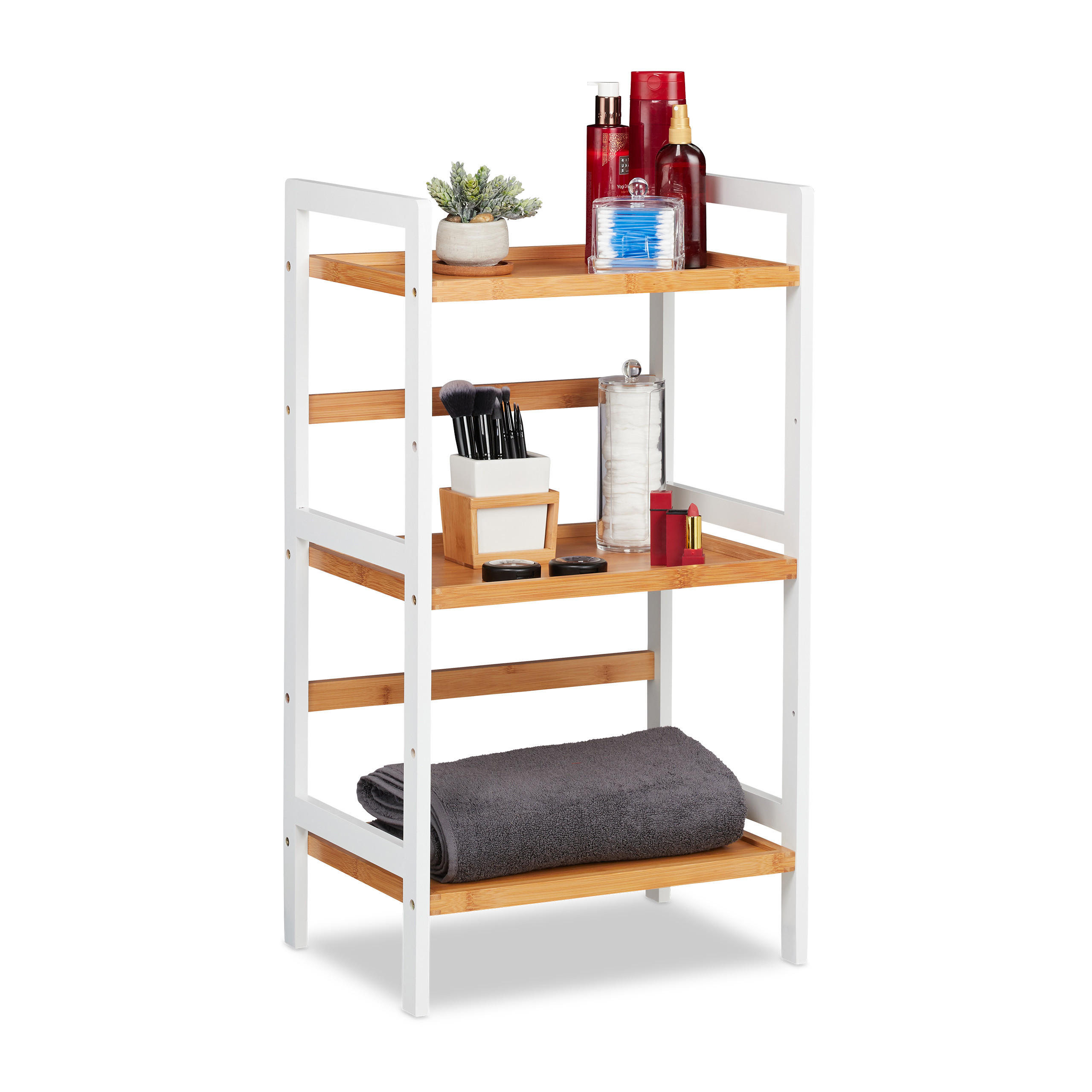 BADREGAL - Multicolor, Holz/Holzwerkstoff (45/80/31.5cm) - Relaxdays