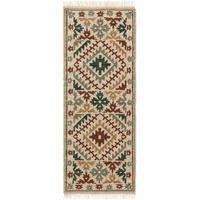 KELIM handgewebt Zohra Grün 80x200 cm - Grün, Textil (80/200cm) - benuta Pure