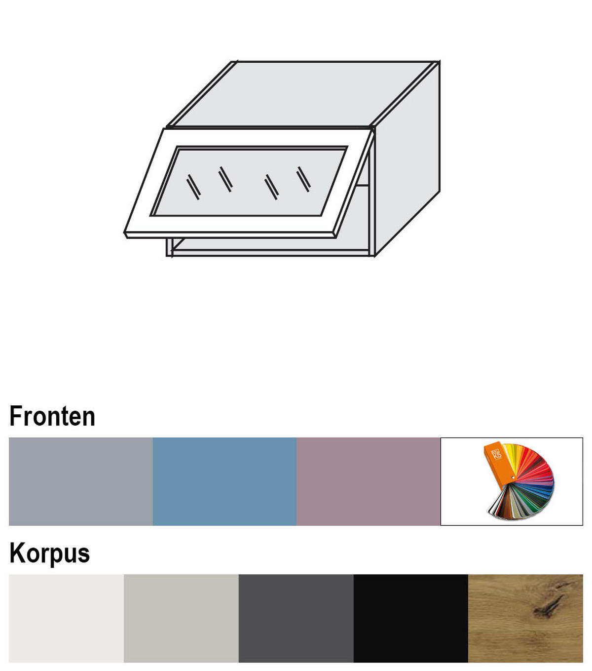 KLAPPHÄNGESCHRANK Bari W4BS/60 WKF Weiß / RAL 5024 pastellblau 60 / 32,5 / 36cm Blum Aventos - Blau/Weiß, Holz/Holzwerkstoff (60/36/32.5cm) - Feldmann-Wohnen