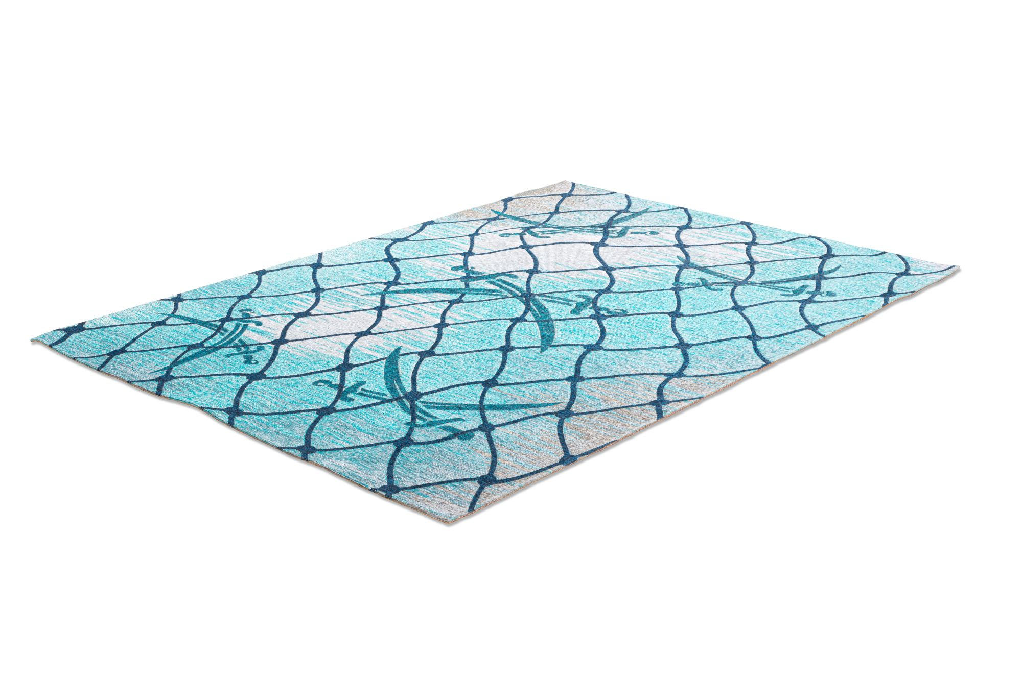 FLACHWEBTEPPICH Keitum 60x90 cm - Türkis, Textil (60/90cm) - Sansibar SYLT