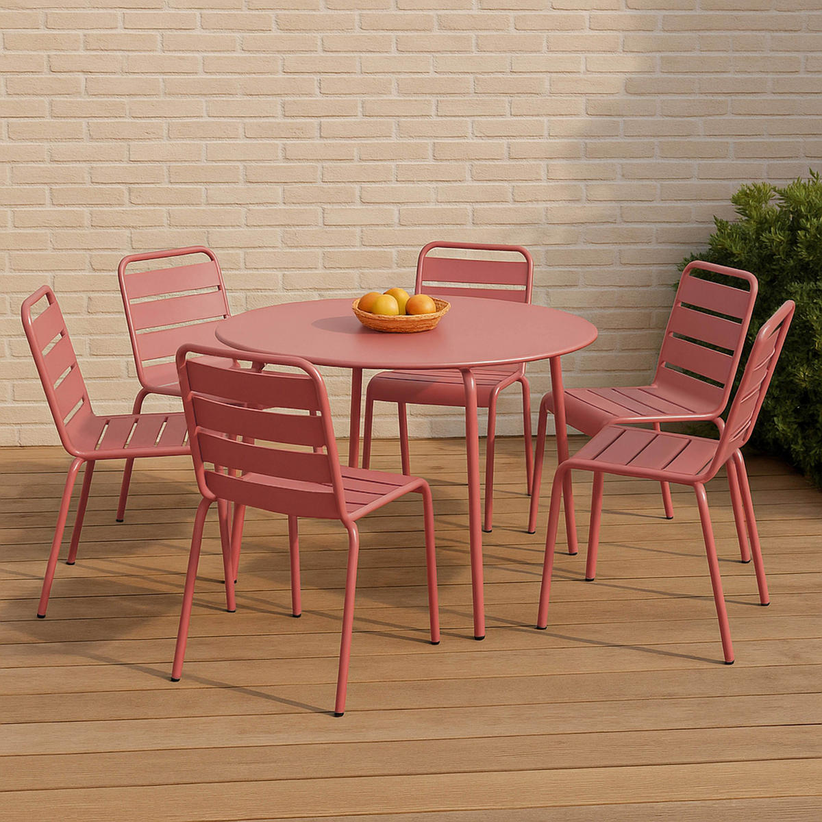 GARTENSET 7-tlg., Lehm - Pink, Metall - Oviala