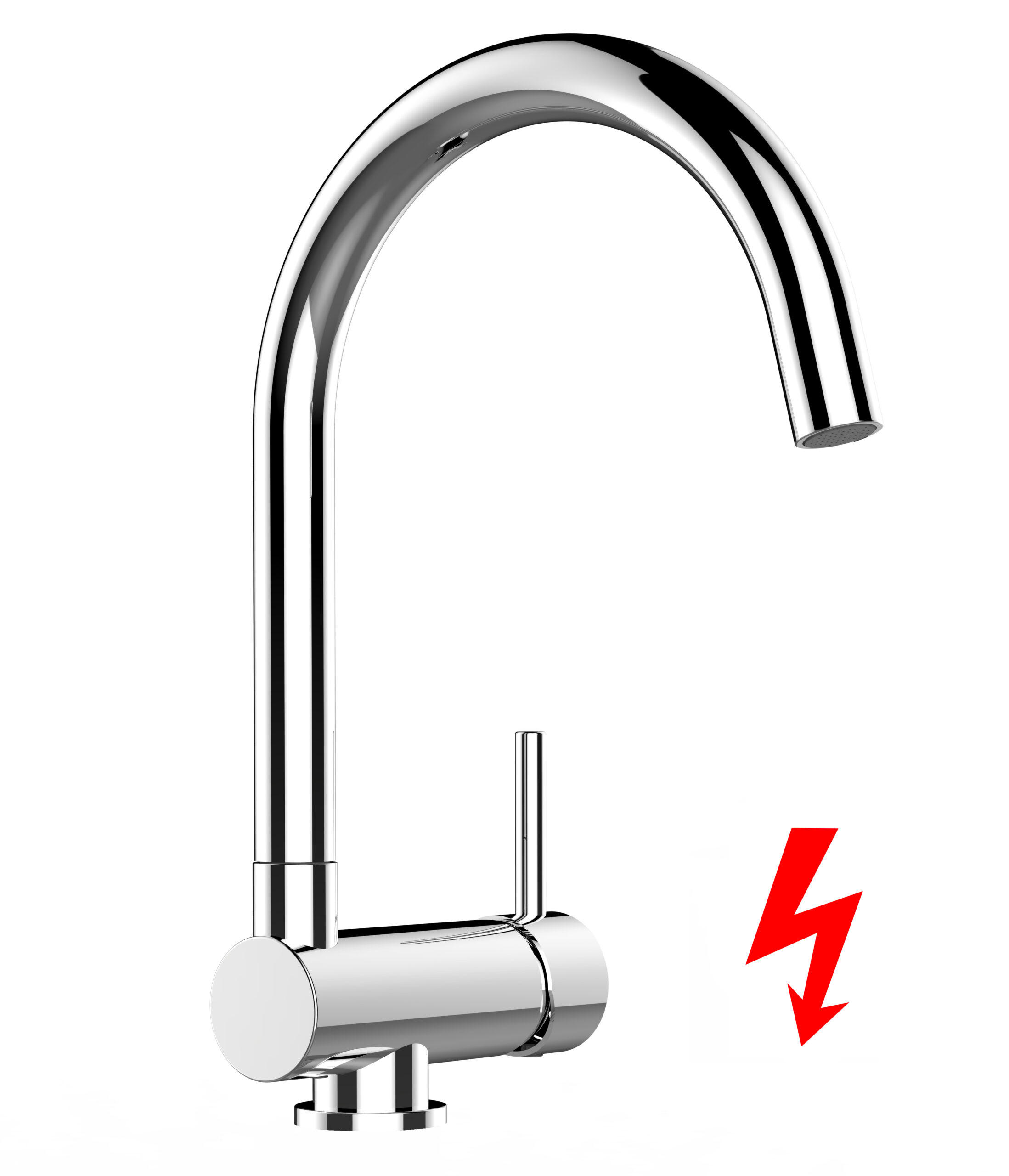 NIEDERDRUCK-VORFENSTER-KÜCHENARMATUR, Umklappbar 6 CM, Verchromt, 360° schwenkbar - Chromfarben, Metall (18.1/31.3/18.1cm) - VIZIO