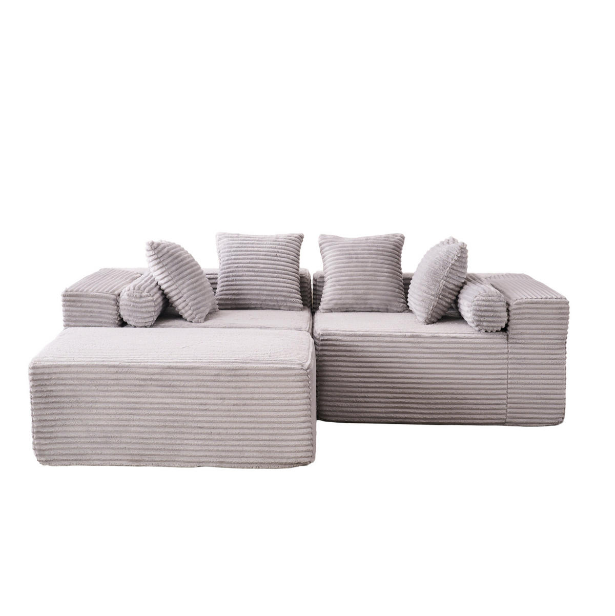 SOFA modular L-Form Grau - Grau, Kunststoff (110.02/266cm) - Meubliv