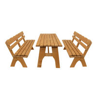 GARTEN-GARNITUR Drieburg 200cm aus Kiefer massiv 3tlg. - Braun, Holz - TPFGarden