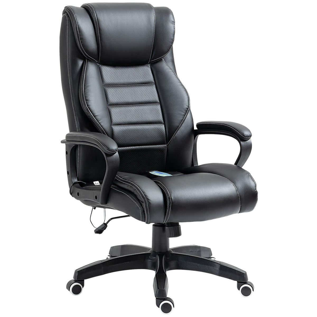 CHEFSESSEL DE-05260 6 Massagepunkte, höhenverstellbar & ergonomisch Schwarz - Schwarz, Kunststoff (64/120/74cm) - ComfortXL